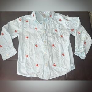 Kids Lobster Janie and Jack long sleeve button shirt size 4